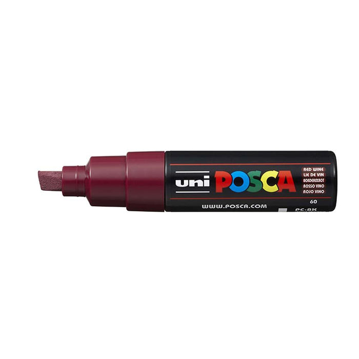 Uni Posca Paint Marker PC-8K, Red Wine, Chisel Tip 8.0mm CX249107