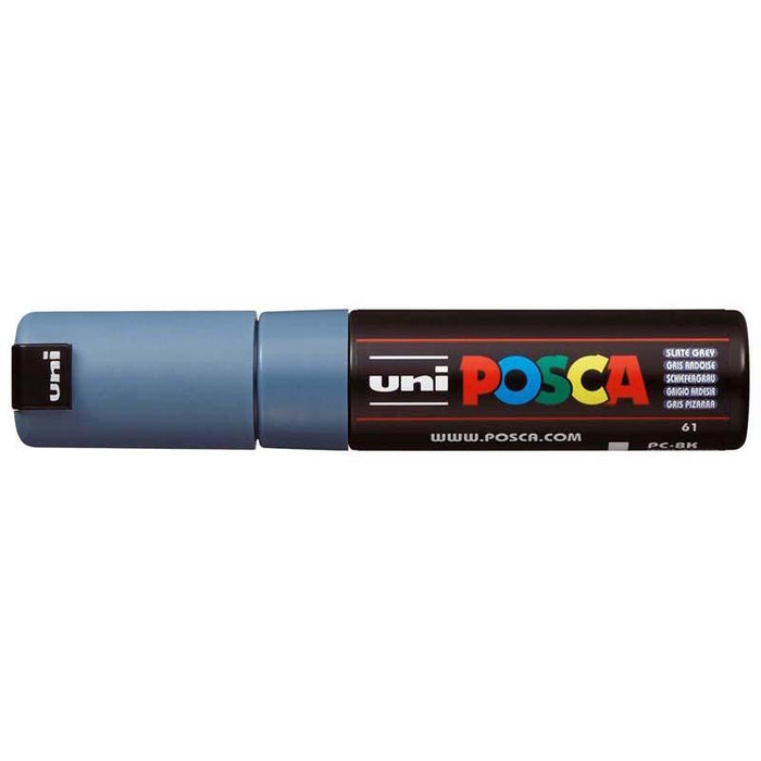 Uni Posca Paint Marker, PC-8K, Slate Grey, Chisel Tip 8.0mm CX249011