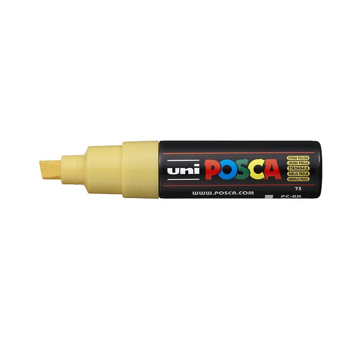 Uni Posca Paint Marker PC-8K, Straw Yellow, Chisel Tip 8.0mm CX249109