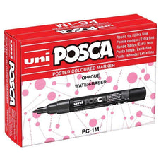 Uni Posca Paint Marker Set, PC-1M, PC1MPOLY12A, Set of 12 Markers, Extra Fine, 0.7-1.0mm CX249256