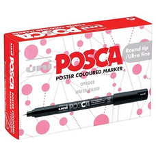 Uni Posca Paint Marker Set, PC-1MR, PC1MR12MET, Set of 12 Markers, Ultra Fine, 0.7mm CX249255