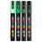 Uni Posca Paint Marker Set, PC-5M, Pack of 4 Shades of Green, PC5M4PSHGN, Medium Bullet Tip, 1.8-2.5mm CX1023101