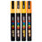 Uni Posca Paint Marker Set, PC-5M, Pack of 4 Shades of Orange, PC5M4PSHOR, Medium Bullet Tip, 1.8-2.5mm CX1023102