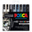 Uni Posca Paint Marker Set, PC-5M, Set of 8 Markers, Assorted Monotone Colours, Medium Bullet Tip, 1.8-2.5mm (PC5MMC8C) CX1000944
