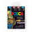 Uni Posca Paint Marker Set, PC-8K, Metallic Colours, Set of 4 Markers, Chisel Tip, 8.0mm CX250233