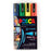 Uni Posca PC-5BR Brush Tip Marker 1-4mm Medium, 4 Pack Assorted Colours CX1003295