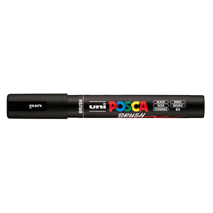 Uni Posca PC-5BR Brush Tip Marker 1-4mm Medium, Black CX1003290