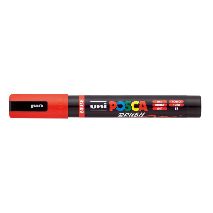 Uni Posca PC-5BR Brush Tip Marker 1-4mm Medium, Red CX1003287