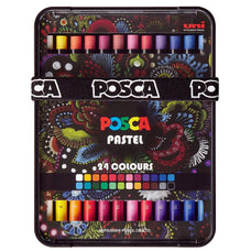Uni Posca Wax Pastels, Assorted Colours, Set of 24, KPA100 24C CX249012