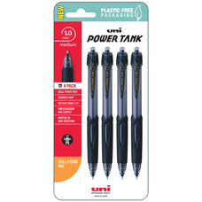 Uni PowerTank 1.0mm Retractable Black Hangsell Pk4 CX250339