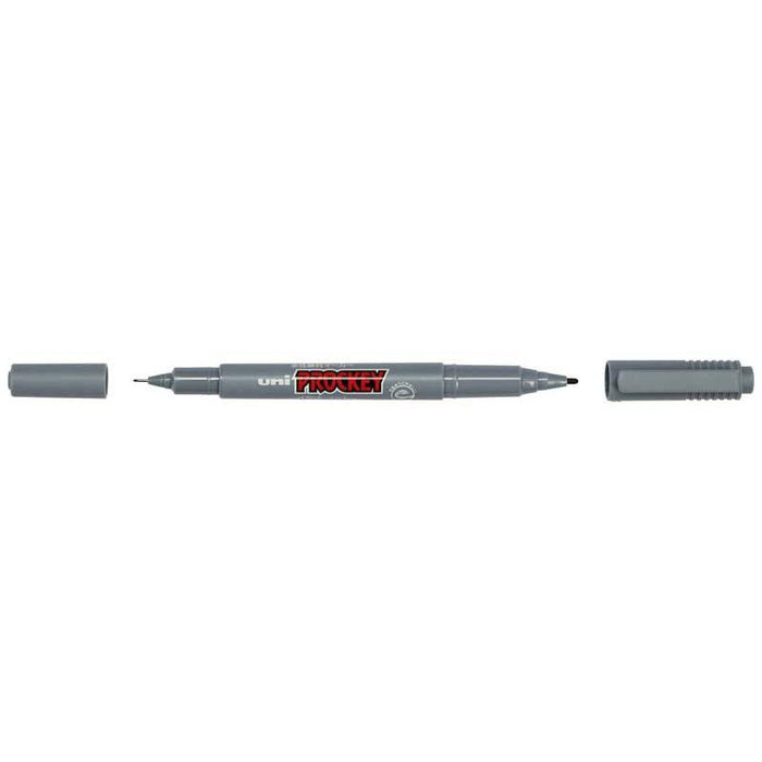 Uni Prockey Marker Dual Tip 0.4/0.9mm Grey PM-120 CX249568