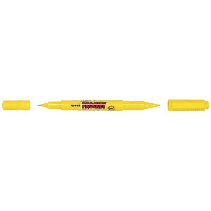 Uni Prockey Marker Dual Tip 0.4/0.9mm Yellow PM-120 CX249554