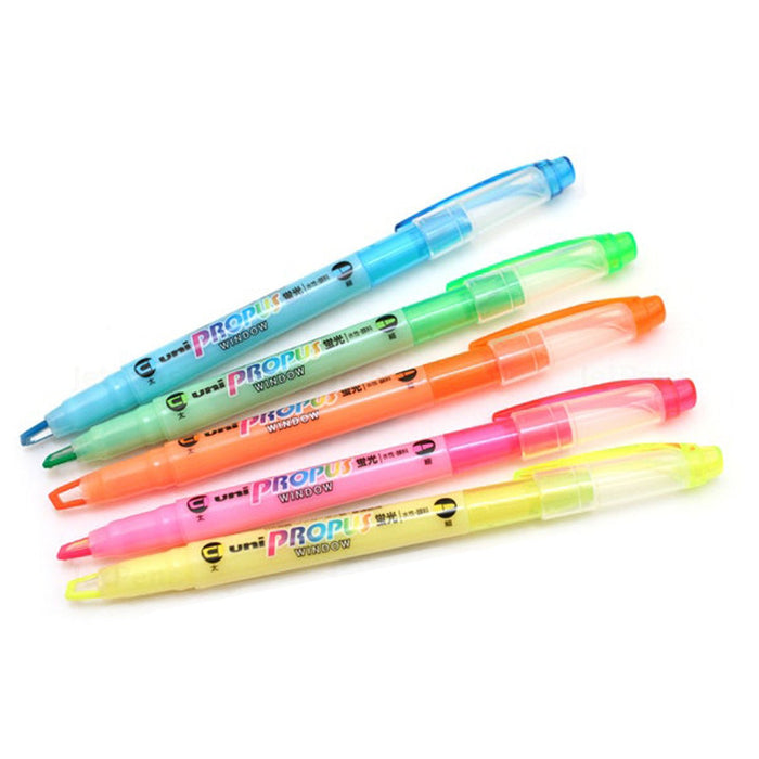 Uni Propus Window Double-Ended Highlighter 4.0mm/0.6mm 5 Pack CX249127