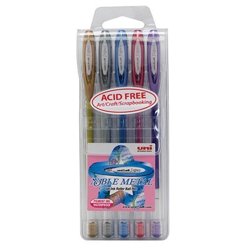 Uni Signo UM-120 Metallic Gel Pen - 5's pack CX249244