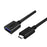 UNITEK 0.2m USB 3.0 USB-C Male to USB-A Female Cable. OD: 4.0mm, Nickel Plated, Ultra-Compact Cable, Reversible USB-C Connector, Supports Data Transfer Speed up to 5Gbps, Sync & Charging. Black Color CDY-C476BK