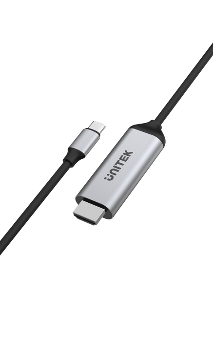 UNITEK 1.8m USB-C to HDMI cable. Premium  Audio Video UltraHD. Gold Plated Connectors. Supports Max Res up to 4K@60Hz (4096X2160). Plug & Play. Grey Colour CDV1423A