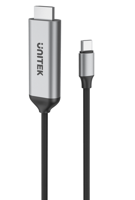 UNITEK 1.8m USB-C to HDMI cable. Premium  Audio Video UltraHD. Gold Plated Connectors. Supports Max Res up to 4K@60Hz (4096X2160). Plug & Play. Grey Colour CDV1423A
