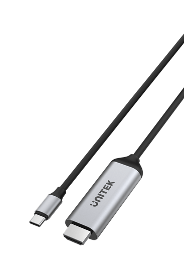 UNITEK 1.8m USB-C to HDMI cable. Premium  Audio Video UltraHD. Gold Plated Connectors. Supports Max Res up to 4K@60Hz (4096X2160). Plug & Play. Grey Colour CDV1423A