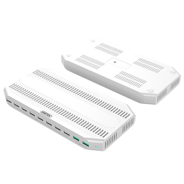 Unitek 10 Port USB Smart Charging Station, 8 Port 2.4A USB-A, 2x Port QC 3.0 USB-A, Rapid Charging CDY-2190A