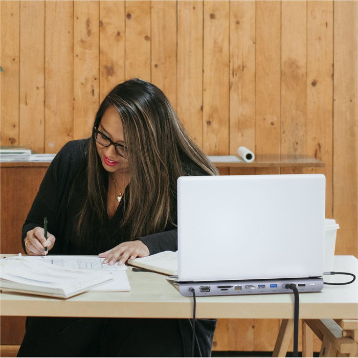 UNITEK 11-In-1 Mulit-Port Hub with Support for MST Triple Monitor (Dual HDMI) & USB-C Connector. Includes 3x USB-A Ports, 2x HDMI Ports, 1x VGA, USB-C PD 100W Port, 1x RJ45, 1x SD/Micro SD Slot, 3.5mm CDD1022B