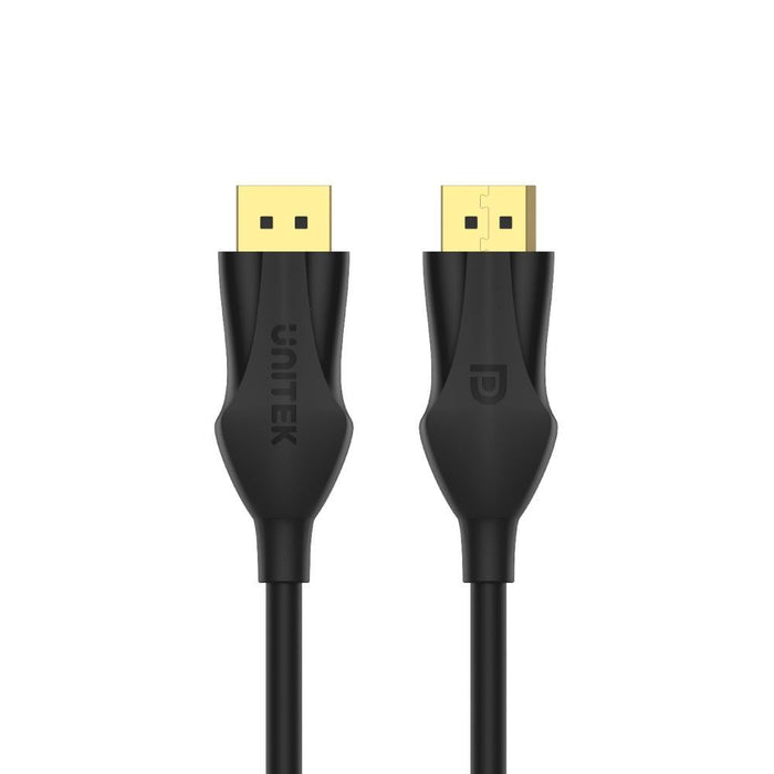 UNITEK 1m DisplayPort V1.4 Cable Supports up to 8K @60Hz, 4K @144Hz, 1440p @240Hz, 32.4Gbps Bandwidth, Latched Connectors, Flexible Cable, Gold Plated Connectors. Black. CDC1624BK-1M