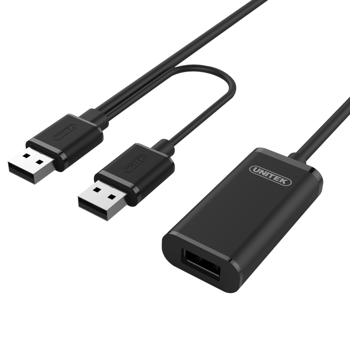 UNITEK 20m USB 2.0 Active Extension Cable. Built-in Extension Chipset Supports Extended Transmission Distance. Data Transfer Speed up to 480Mbps. Plug and play. CDY-279