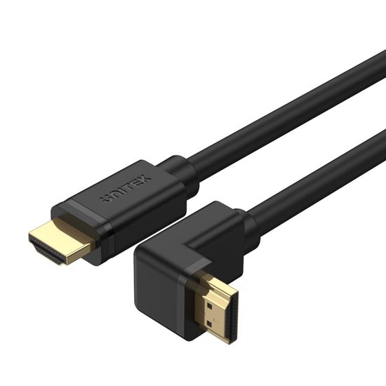 Unitek 2m 4K HDMI 2.0 Right Angle Cable with 270 Degree Elbow, HDR10, HDCP2.2, 3D & 7.1 Surround Sound, Gold-Plated Connectors CDY-C1008