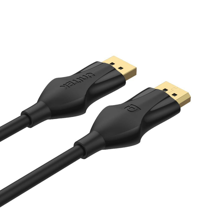 UNITEK 2m DisplayPort V1.4 Cable Supports up to 8K @60Hz, 4K @144Hz, 1440p @240Hz, 32.4Gbps Bandwidth, Latched Connectors, Flexible Cable, Gold Plated Connectors. Black. CDC1624BK-2M