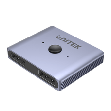UNITEK 8K DisplayPort 1.4 Bi- DirectioSwitch with 2-In-1-Out or 1-in-2-Out. Connnect 2 Devices to 1 Display or Visa Veras. Supports Res up to 8K@60Hz. Easy One-switch Button. Space Grey Colour. CDV1609A