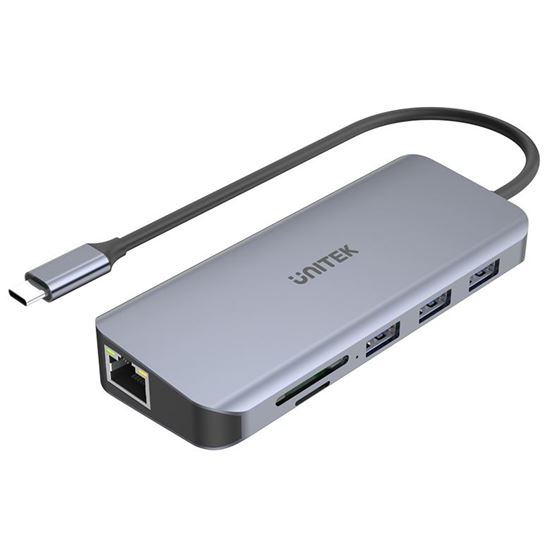 Unitek 9-in-1 USB 3.1 Multi-Port Hub, USB-C Connector, 1x HDMI, 1x VGA, 3x USB-A, 1x RJ45, Card Reader, PD 100W CDD1026B
