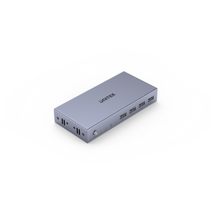 UNITEK HDMI KVM 2-in-1-Out Switch & Supports 4K@60Hz UHD. Includes 4x USB-A Ports, 2x HDMI Inputs & 1x HDMI Output Ports, 2x PC input Ports. Switch Button, LED Lights. Includes Cables. CDV307A