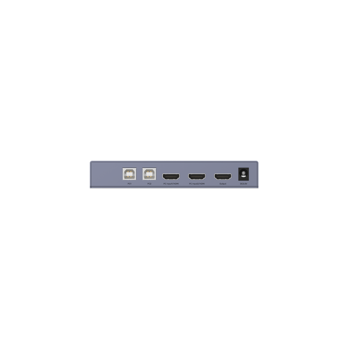 UNITEK HDMI KVM 2-in-1-Out Switch & Supports 4K@60Hz UHD. Includes 4x USB-A Ports, 2x HDMI Inputs & 1x HDMI Output Ports, 2x PC input Ports. Switch Button, LED Lights. Includes Cables. CDV307A