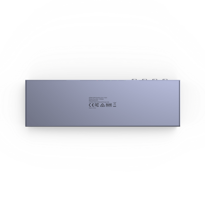 UNITEK HDMI KVM 4-in-1-Out Switch & Supports 4K@60Hz UHD. Includes 4x USB-A Ports, 4x HDMI Inputs & 1x HDMI Output Ports, 4x PC input Ports. Switch Buttons, LED Lights. Includes Cables. CDV306A
