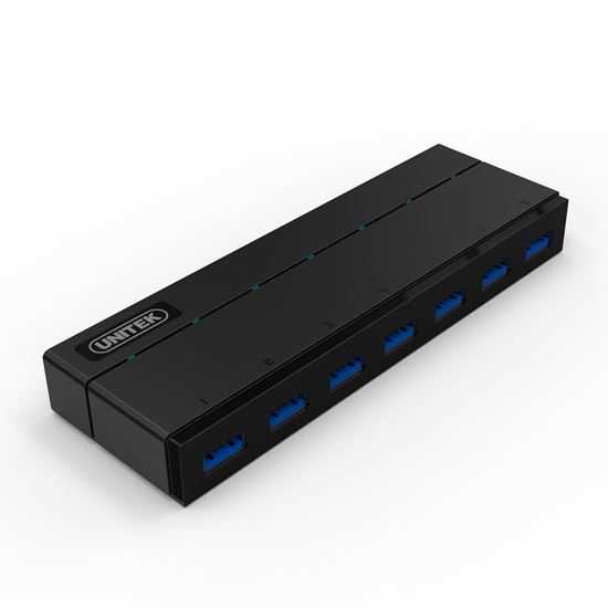 Unitek USB 3.0 7-Port Hub, 1.5A Charging. Super Speed Data Transfer Up to 5Gbps, Black CDY-3184