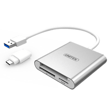 Unitek USB 3.0 to Multi-In-One Card Reader, USB-C Adapter, Aluminium Style Housing CDY-9313D