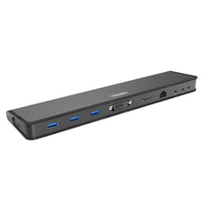 Unitek USB 3.0 Universal Laptop Docking Station, Includes HDMI, DVI/VGA Adapter, 1x 1000Mbps Gigabit Ethernet Port, 1x HDMI, 2x 3.5mm Jack, 1x RJ45, 3x USB-A 3.0 Ports, 1x USB-C CDD001A