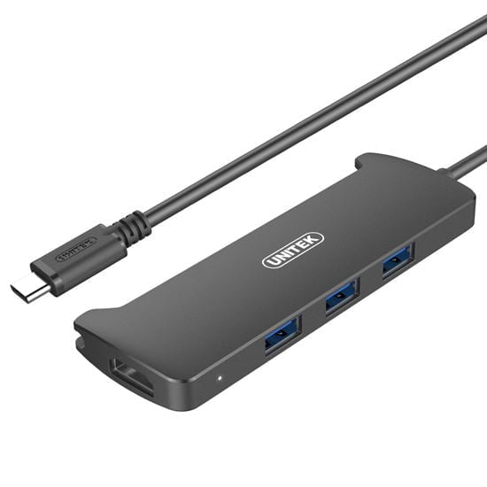 Unitek USB 3.1 4-in-1 Multi-Port Hub, USB-C Connector, 3x USB-A, 1x HDMI, Black CDV300A