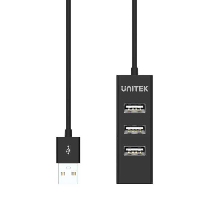 Unitek USB-A 2.0 4-Port High Speed Hub, Data Transfer Speed up to 480Mbps, Up to 4 Devices Simultaneously, Black CDY-2140