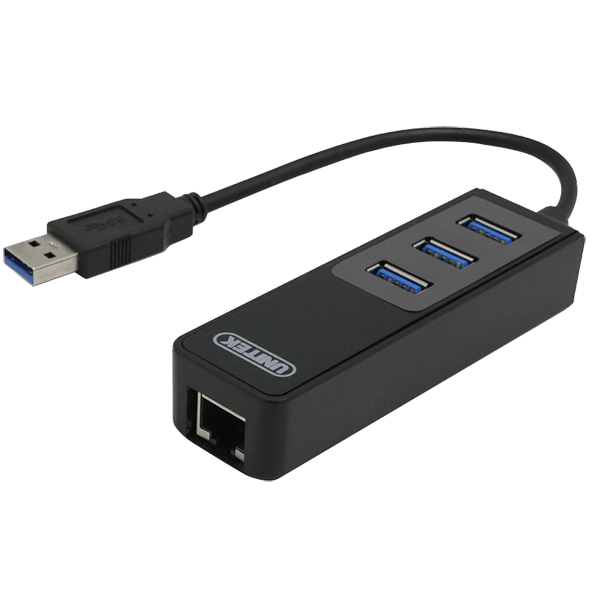 Unitek USB-A 3.0 3-Port Hub, RJ45 Gigabit Ethernet CDY-3045C