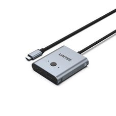 UNITEK USB-C Bi-directional Switch. Supports up to 4K@144Hz. Supports up to 10Gbps Data Transfer & PD100W. Aluminium Housing with LED Indicator. Plug & Play. Space Grey. CDD1078A