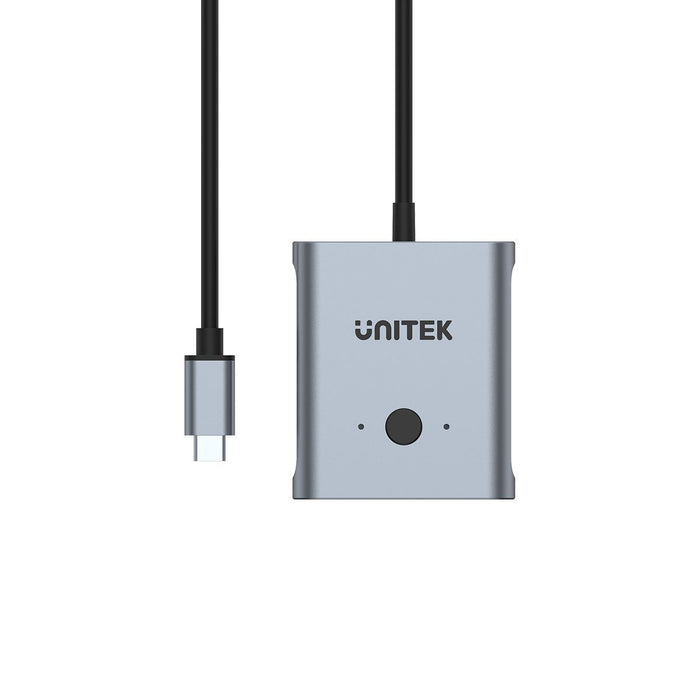 UNITEK USB-C Bi-directional Switch. Supports up to 4K@144Hz. Supports up to 10Gbps Data Transfer & PD100W. Aluminium Housing with LED Indicator. Plug & Play. Space Grey. CDD1078A