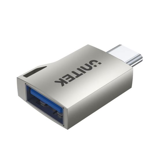 UNITEK USB-C Male to USB-A Female Ultra-Tiny Adaptor with Easy Grip Design. Supports Superspeed 5Gbps. Built Tough with Zinc-Alloy Housing & Keychain Eye. Supports QC3.0 & Up to 9V/2A Charging. CDA1025GNI