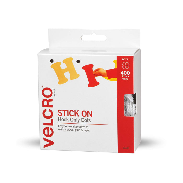 Velcro 22mm x 400 Pieces White Dots Hook Only AO25595