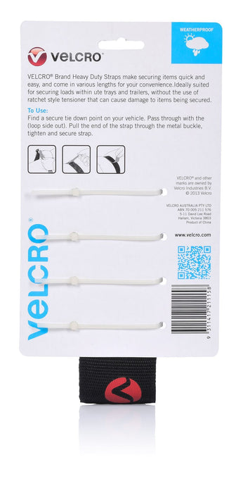 Velcro Heavy Duty 1.5m x 50mm Tie Down Strap, 100kg, Black CDVEL21115