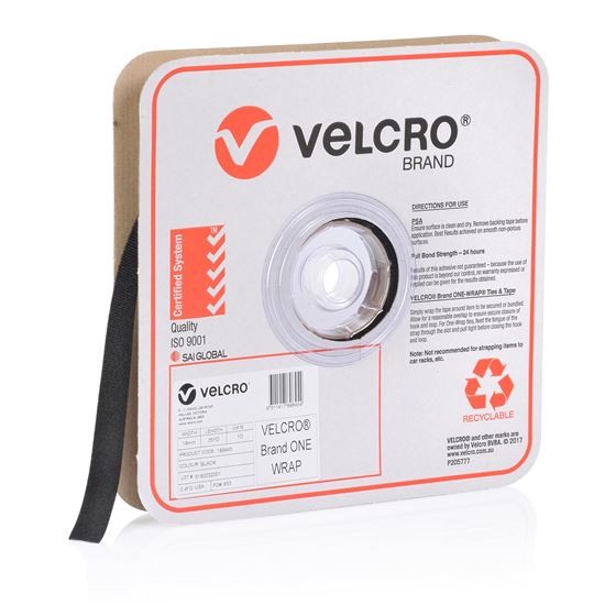 Velcro One-Wrap 19mm Continuous 22.8m Roll, Black CDVEL189645