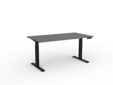 Velocity Electric 3-Column Individual Desk, Black Frame, 1500mm x 800mm (Choice of Worktop Colours) Silver