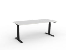 Velocity Electric 3-Column Individual Desk, Black Frame, 1800mm x 800mm (Choice of Worktop Colours) White