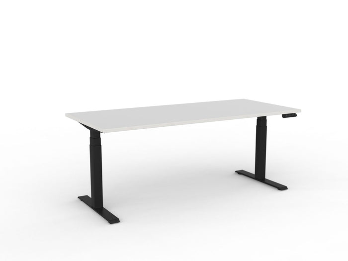 Velocity Electric 3-Column Individual Desk, Black Frame, 1800mm x 800mm (Choice of Worktop Colours) White