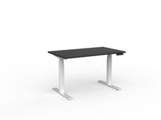 Velocity Electric 3-Column Individual Desk, White Frame, 1200mm x 700mm (Choice of Worktop Colours) Black KG_VE3SSD127W_BL