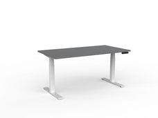 Velocity Electric 3-Column Individual Desk, White Frame, 1500mm x 800mm (Choice of Worktop Colours) Silver KG_VE3SSD158B_S